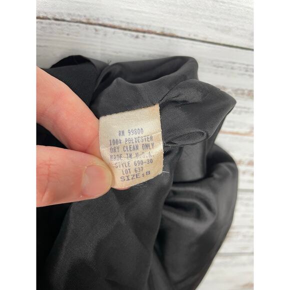 Vintage Drama Midi Skirt Black 8 Adjustable Slit USA Modest Minimalist Witchy - Picture 9 of 9